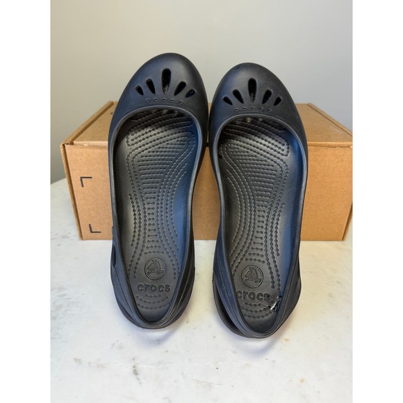 Crocs Malindi Slingback Shoes Women's 8 Black Ballet Flats Slip On Sandals Sz 9 - Picture 2 of 8